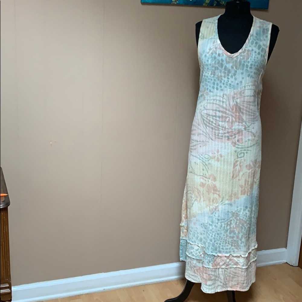Beautiful Summer Cotton Maxi Dress Small Ruffles